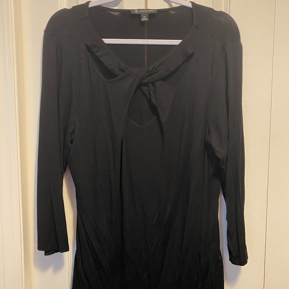 INC keyhole knit black top with long sleaves - Picture 1 of 3